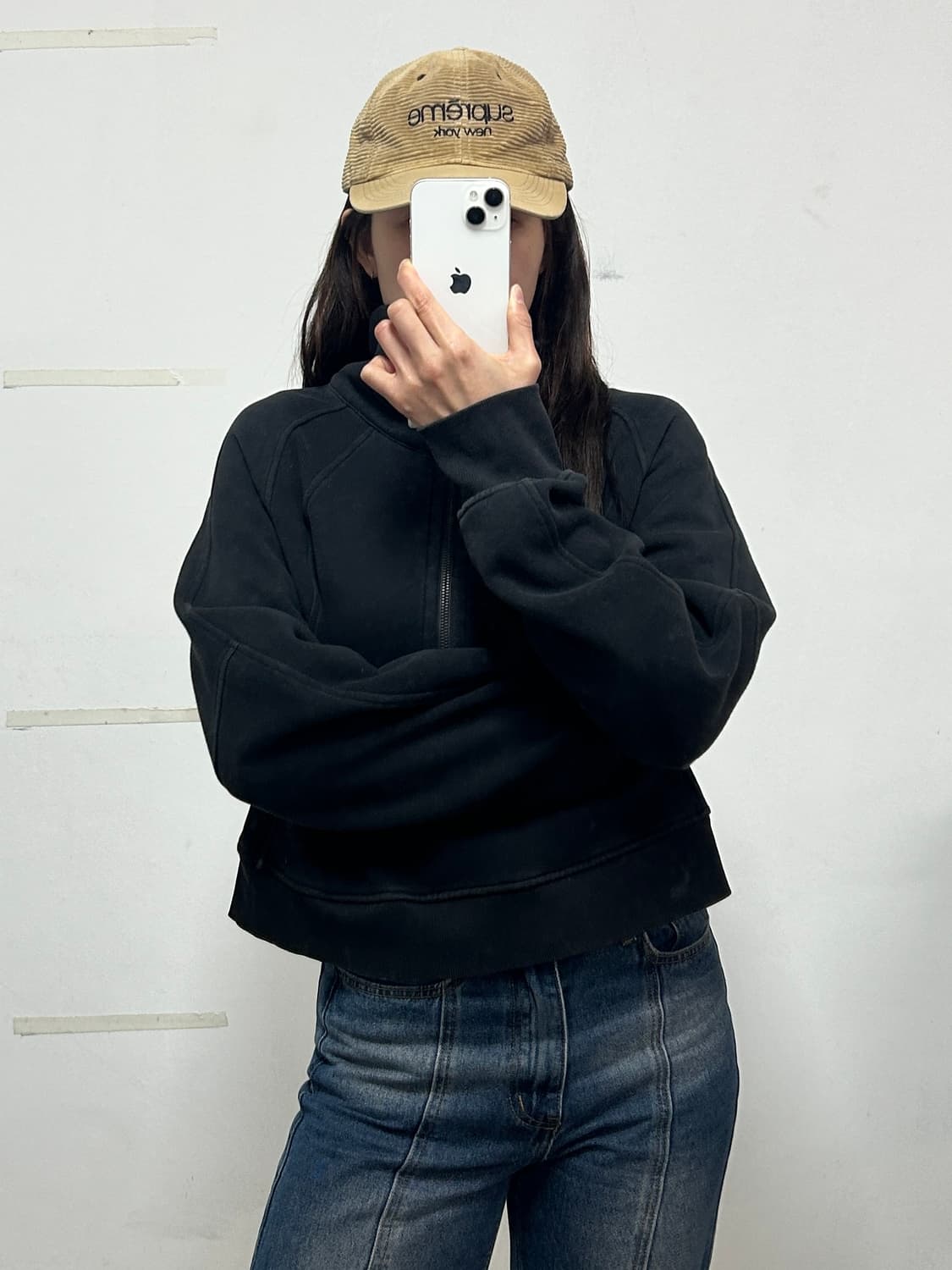 룰루레몬 스쿠바 오버사이즈드 퍼넬넥 하프집업 블랙 상품이미지1