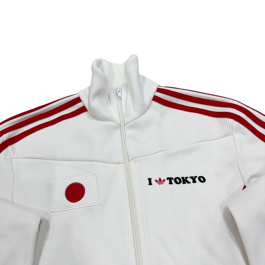 아디다스 빈티지 일본 도쿄 트랙탑 져지 자켓 화이트 레드 S 90 상품이미지2
