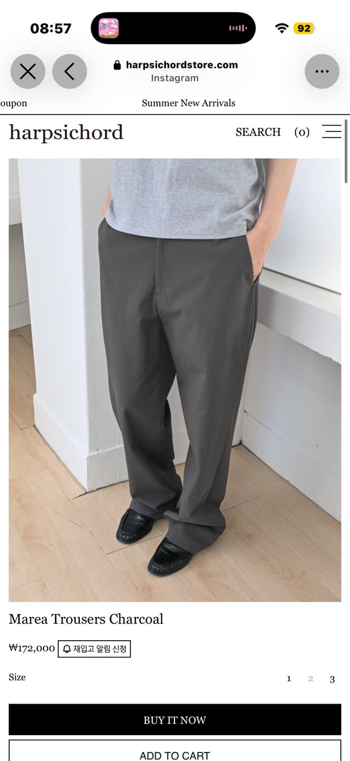 하프시코드harpsichord marea trousers 차콜 2 상품이미지1