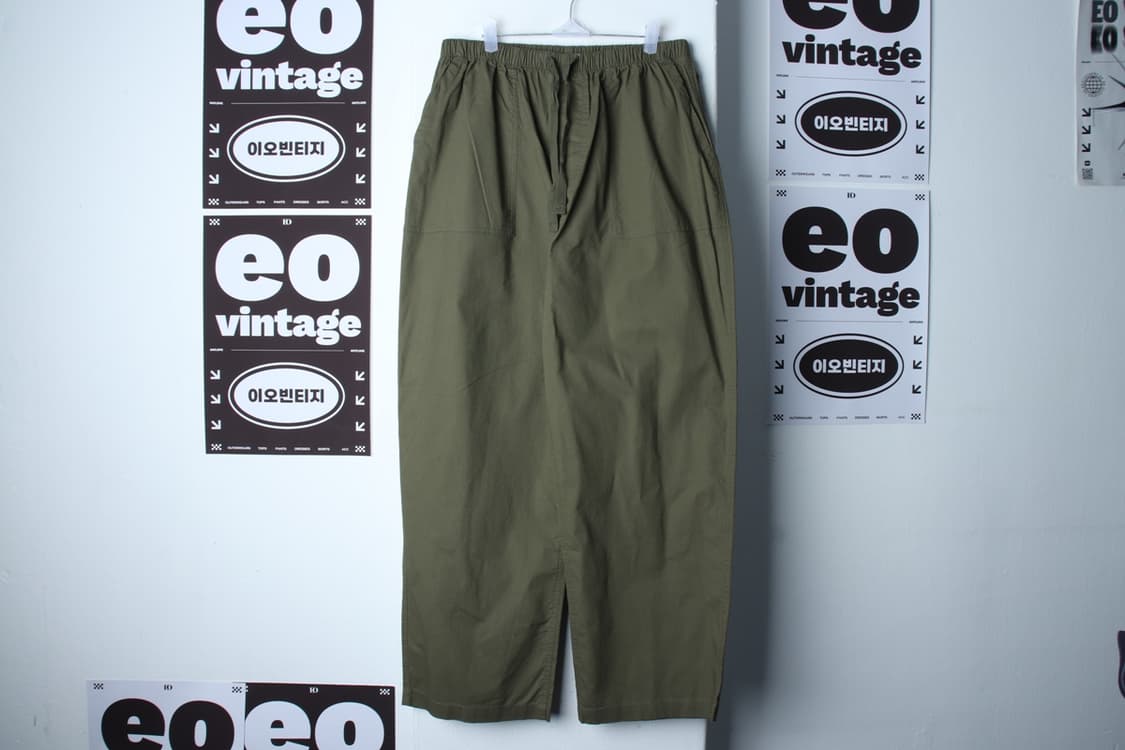 (L-XL) 수아레 트레이닝복 바지 새상품 카키 린넨 밴딩-P10136 상품이미지2