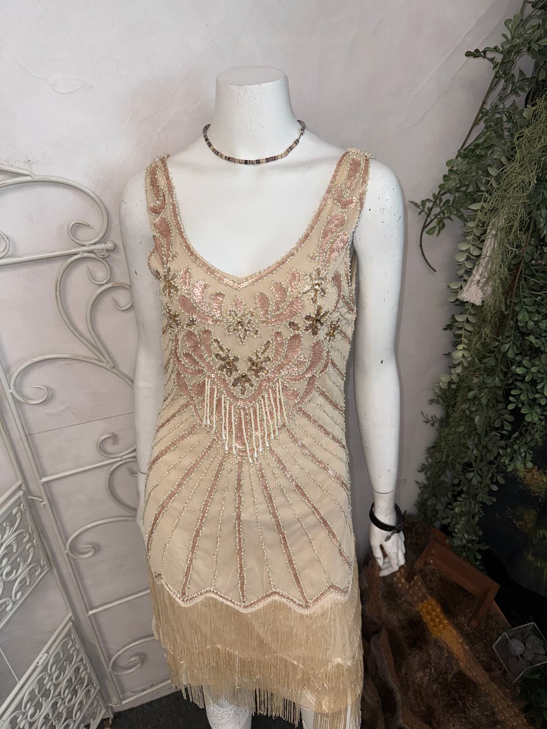 Pink beige oriental fairy beads ops 상품이미지2