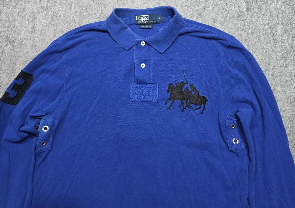 폴로 랄프로렌 럭비 커스텀핏 빅포니 pk 카라 긴팔티 L 상품이미지3