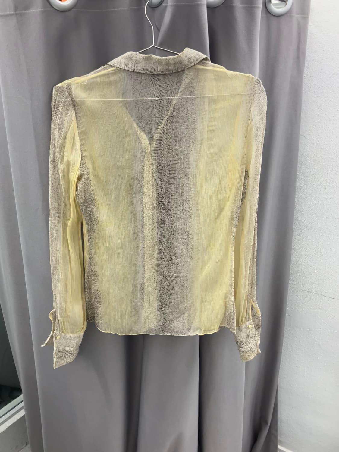 뱀피 프린팅 시어 블라우스 셔츠 상품이미지4