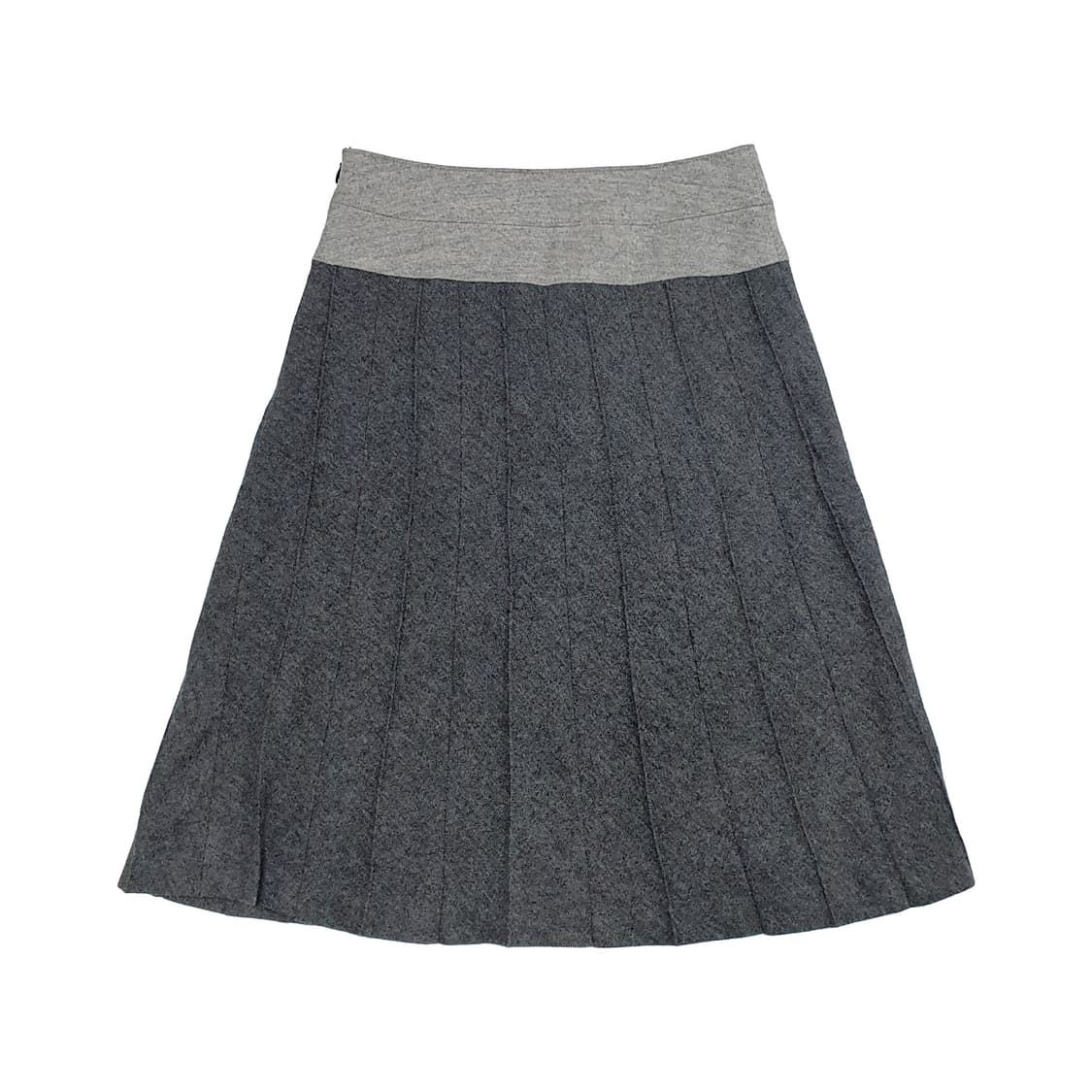 사이드 버튼 울 캐시미어 주름 미디 스커트 상품이미지2