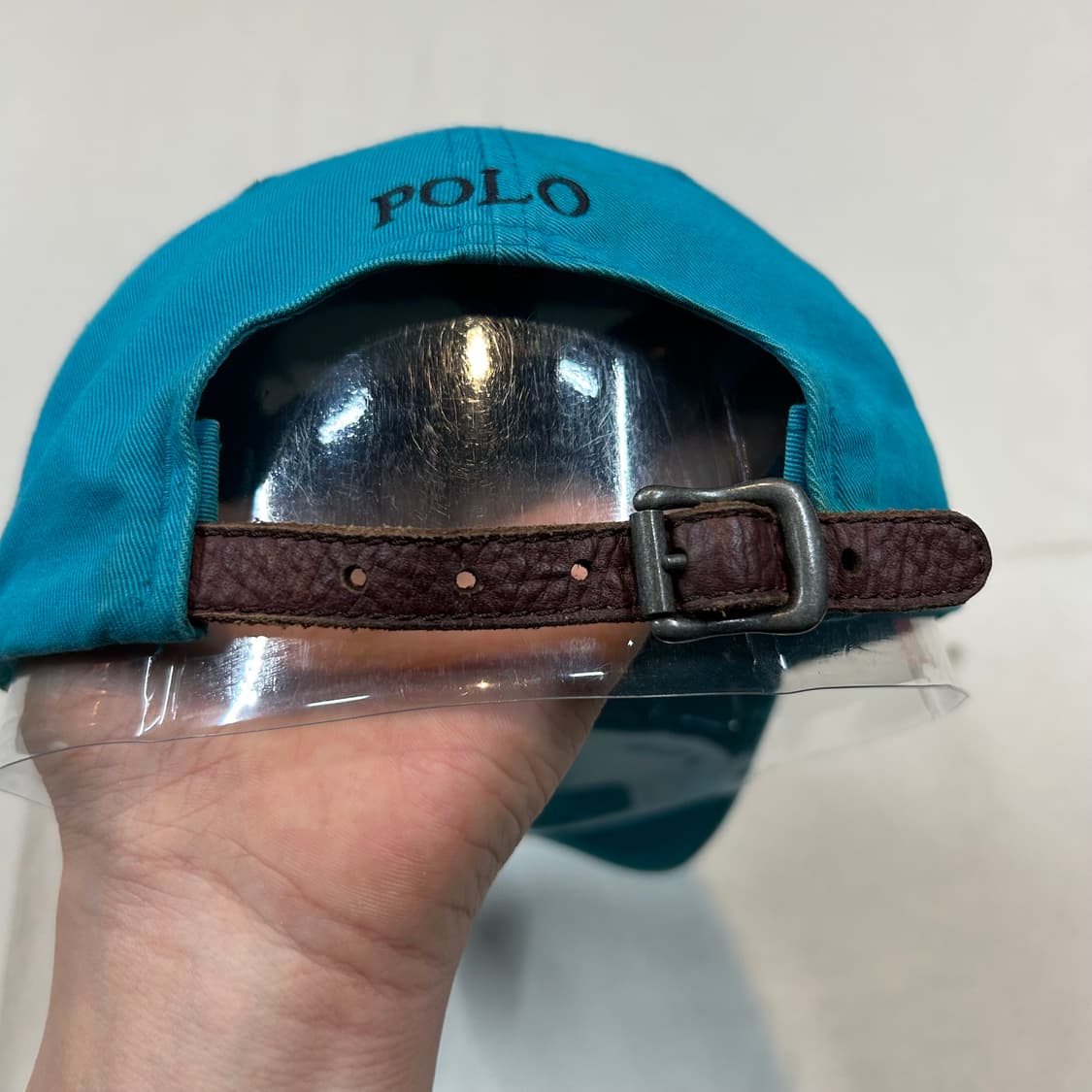 폴로 랄프로렌 아쿠아 블루 볼캡 모자 가죽스트랩 정품 상품이미지5