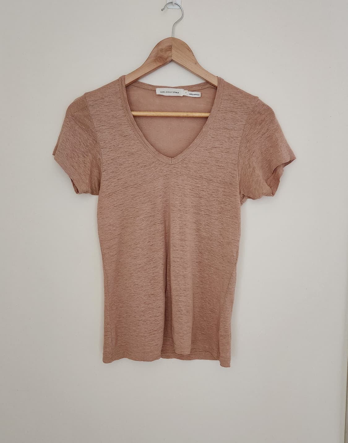 이자벨마랑 브이넥 린넨 반팔티셔츠 (36) 상품이미지1