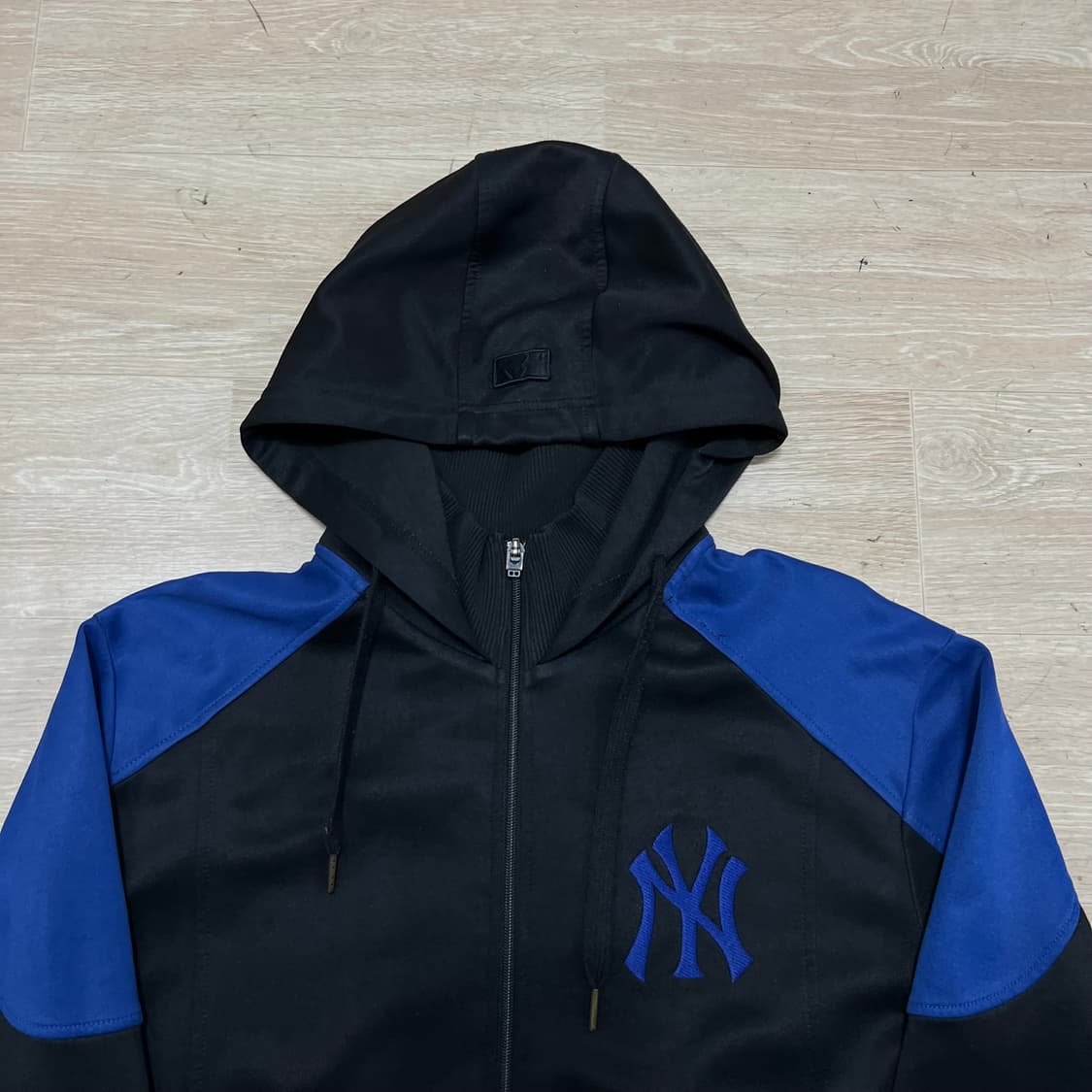 MLB 뉴욕양키스 배색 져지 트랙탑 후드집업 자켓 [블랙] 2XL/110 상품이미지2