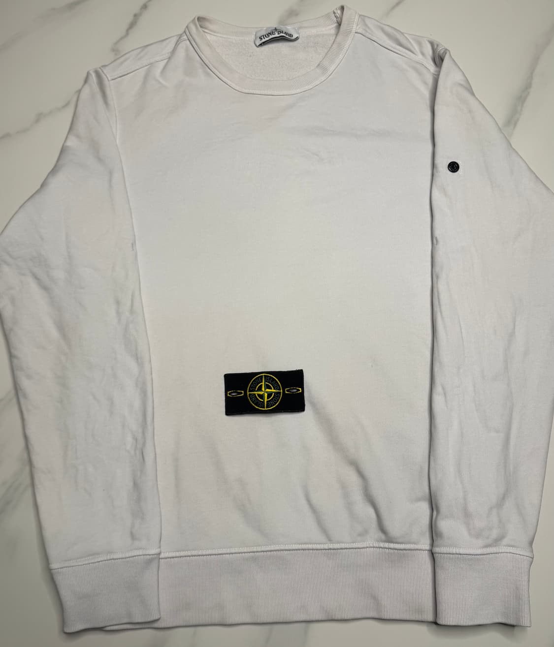 [M]스톤아일랜드 크루넥 화이트 맨투맨 상품이미지1