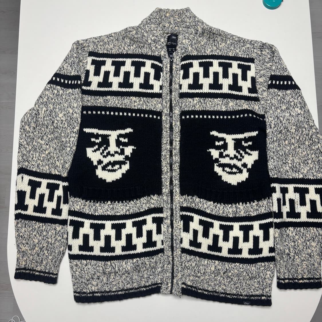 Obey Icon Face Cardigan Sweater 상품이미지1