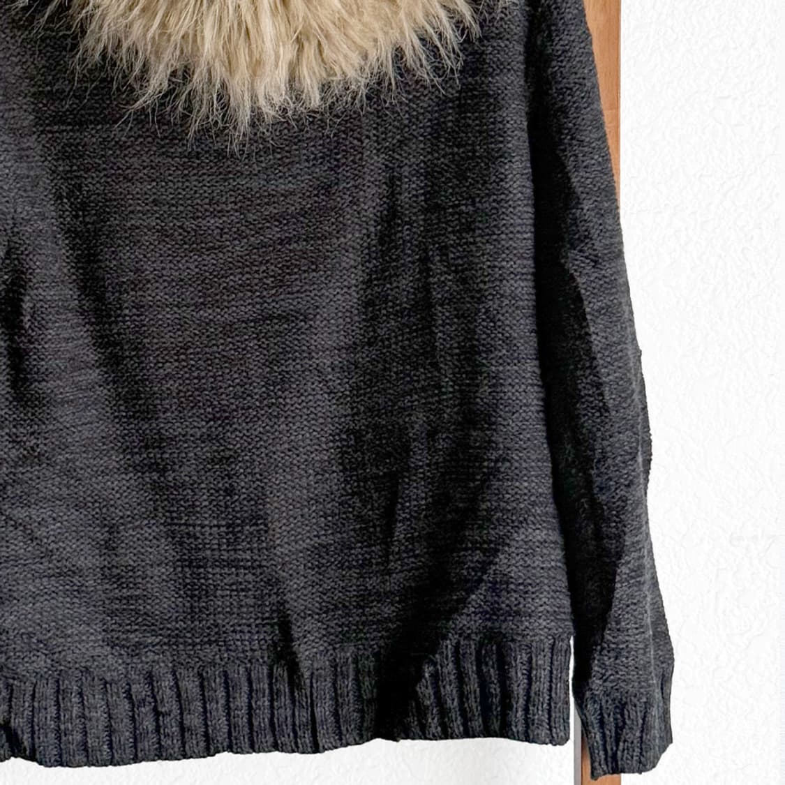 유키모리 퍼후드 케이블 가디건 상품이미지8