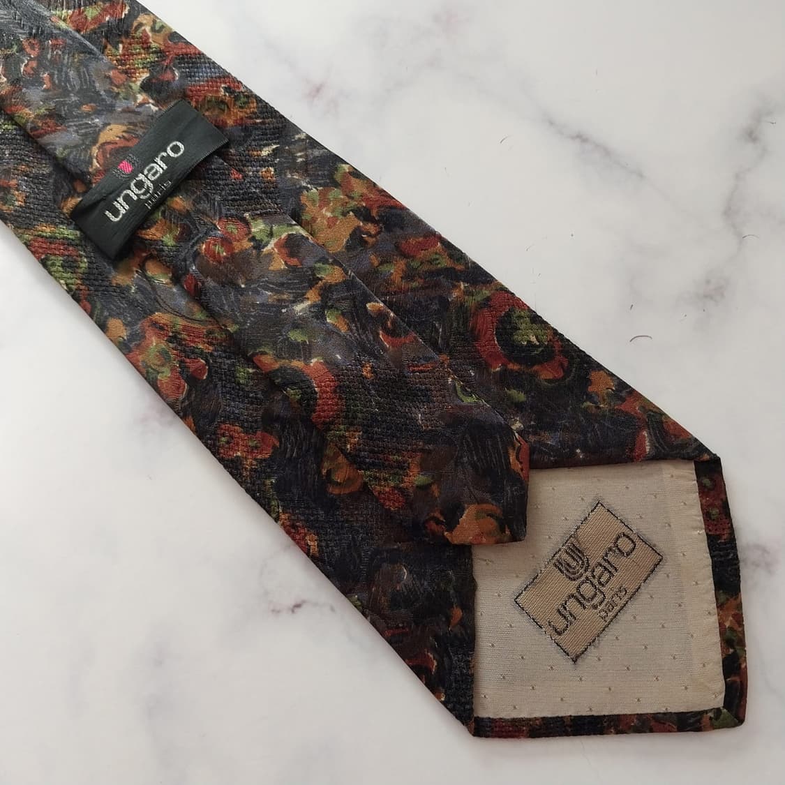 웅가로 실크 아트 플로럴 넥타이 9.5cm A등급 K1317
 상품이미지8
