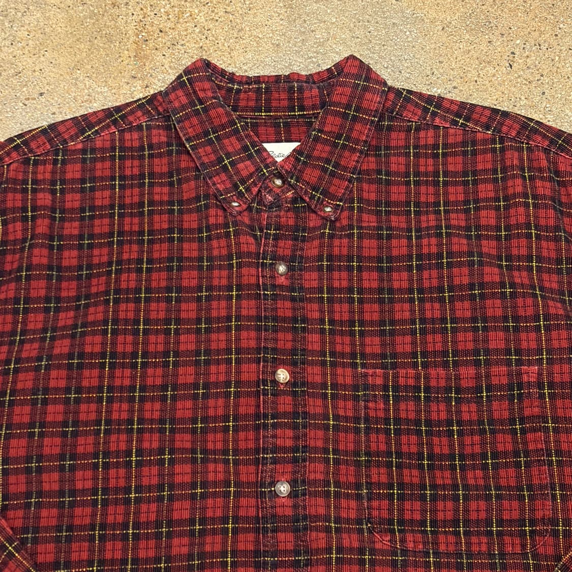 새상품급 미국 빈티지 에디바우어 코듀로이 골덴 체크 셔츠 상품이미지3