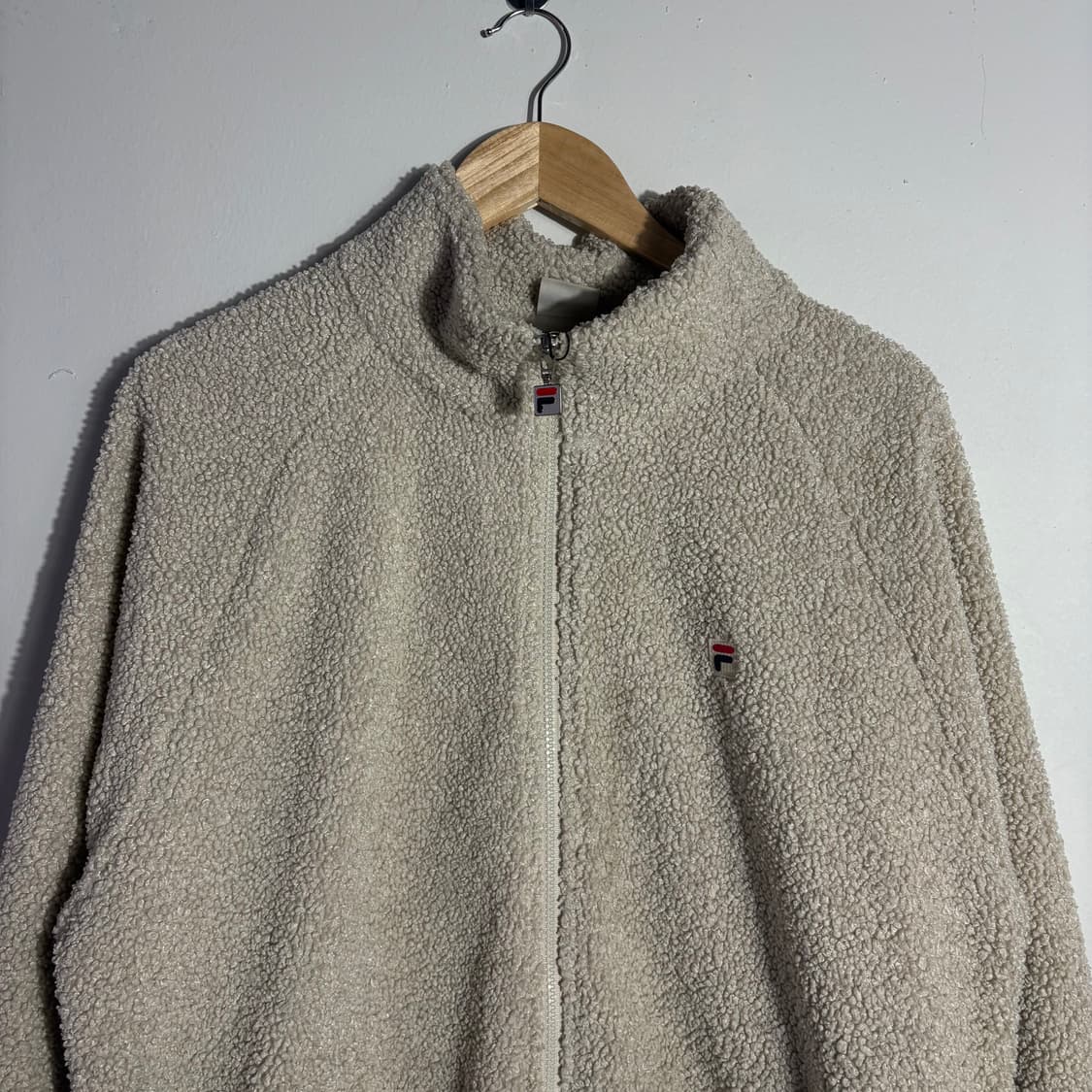 휠라 빈티지 베이지 보아 플리스 집업 자켓 (무료배송)  상품이미지2