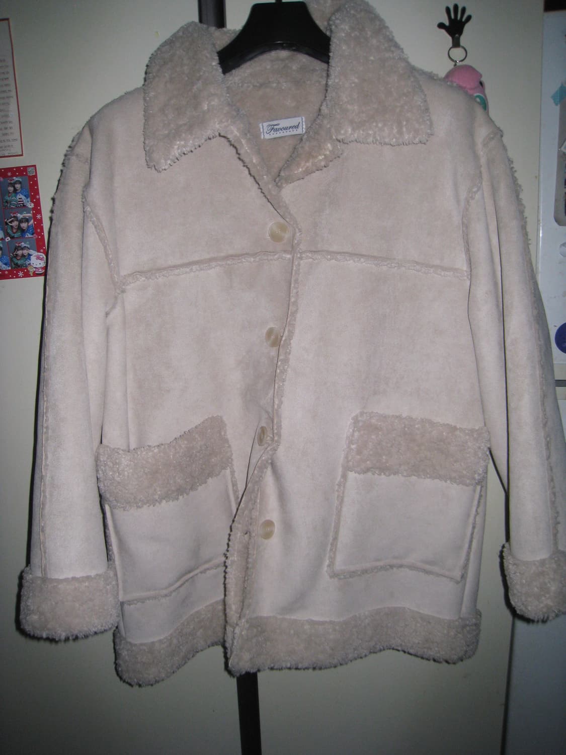 애프터먼데이 화이트 롱무스탕 상품이미지3