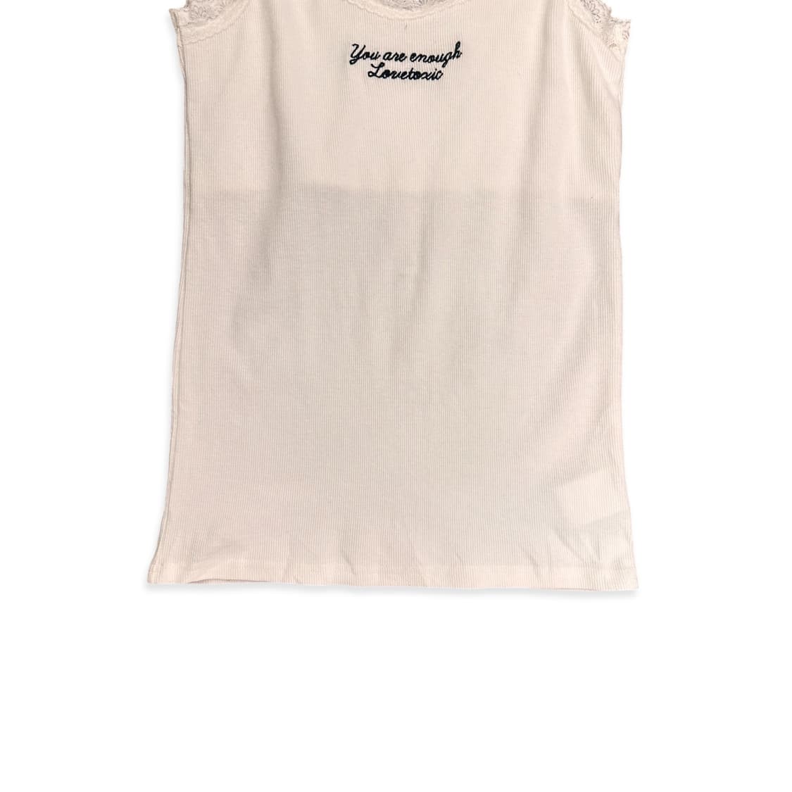 White Embroidery Lettering Lace Top 상품이미지5