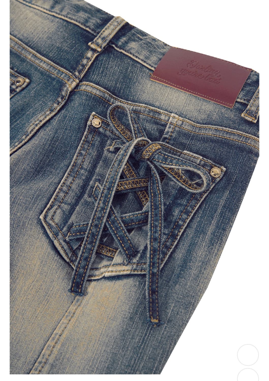 달링유어배드 로즈 부츠컷 데님 빈티지 블루 상품이미지1