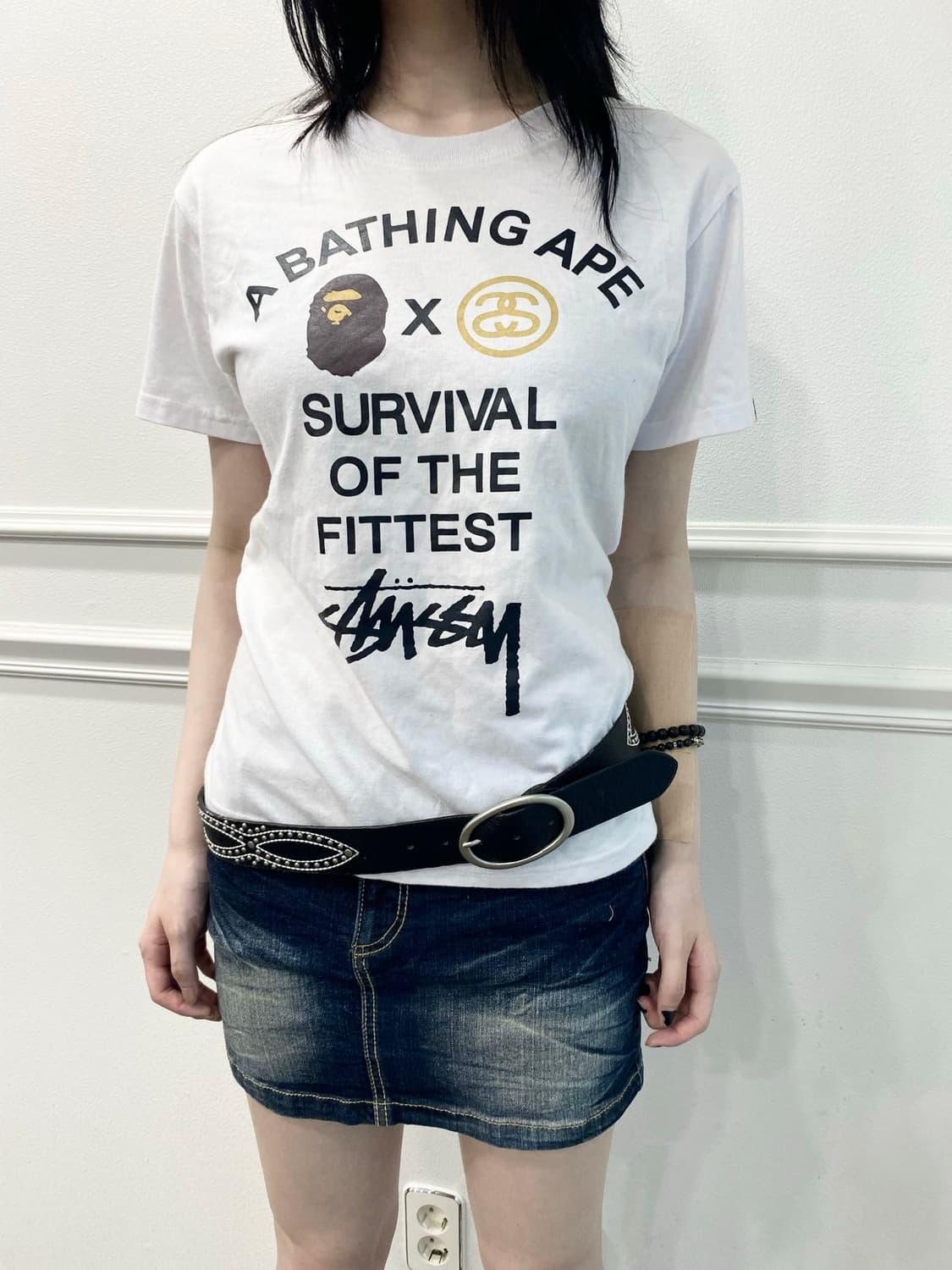 Bape&Stussy Logo Print Tee 상품이미지1