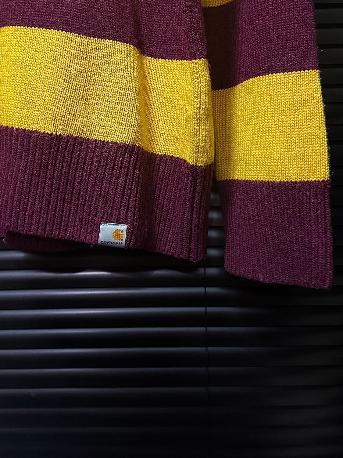 칼하트 단가라 스트라이프 버건디 옐로우 니트 스웨터 L 100 해리포터 상품이미지5