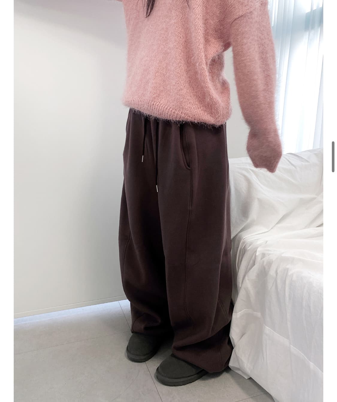 이즈이즈 Dougie sweatpants 기모 브라운 스웻팬츠 상품이미지3