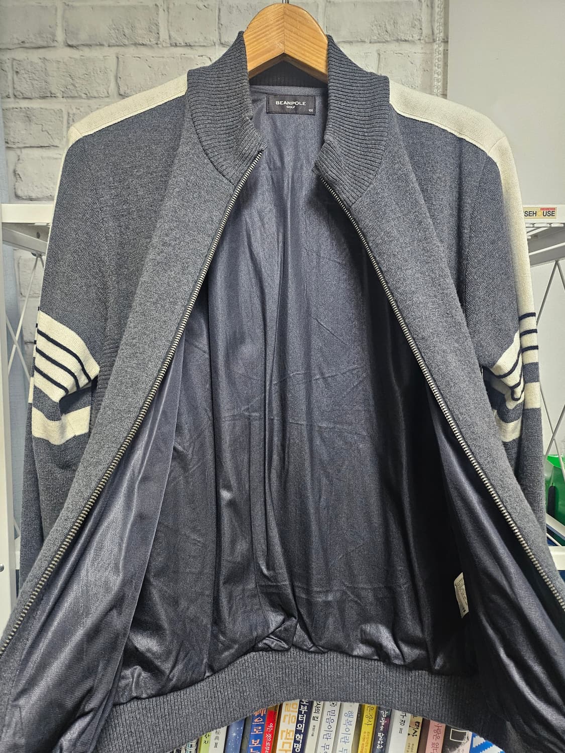 빈폴 남성 골프방풍니트 100 울 풀집업 가디건 MM03 상품이미지5
