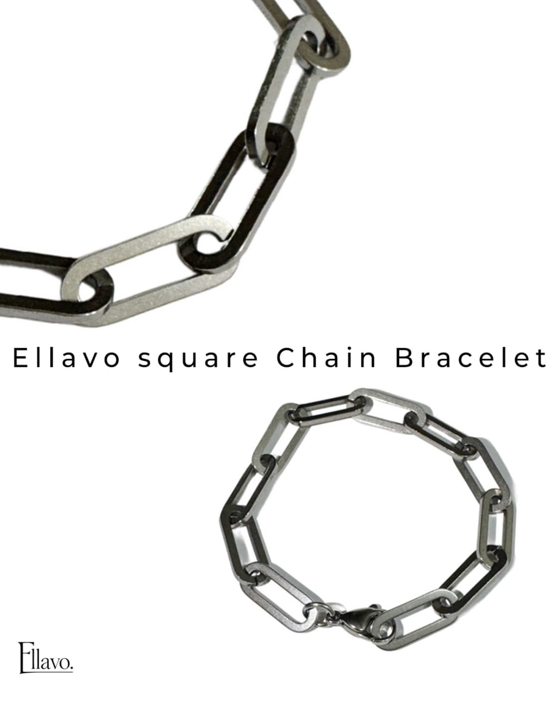 Ellavo square Chain Bracelet 상품이미지1
