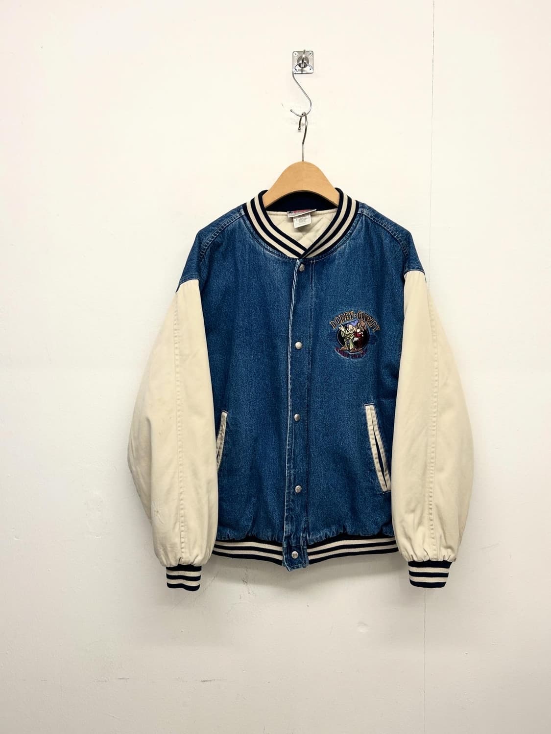 90s 디즈니 일곱난장이 데님 바시티자켓 상품이미지1