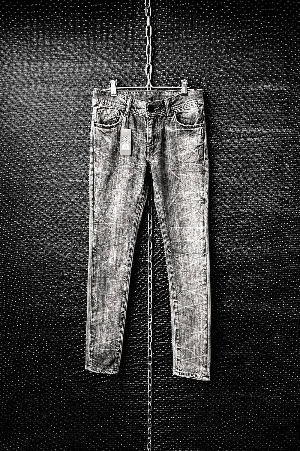 그레이 워싱 스터드 슬림진 상품이미지1