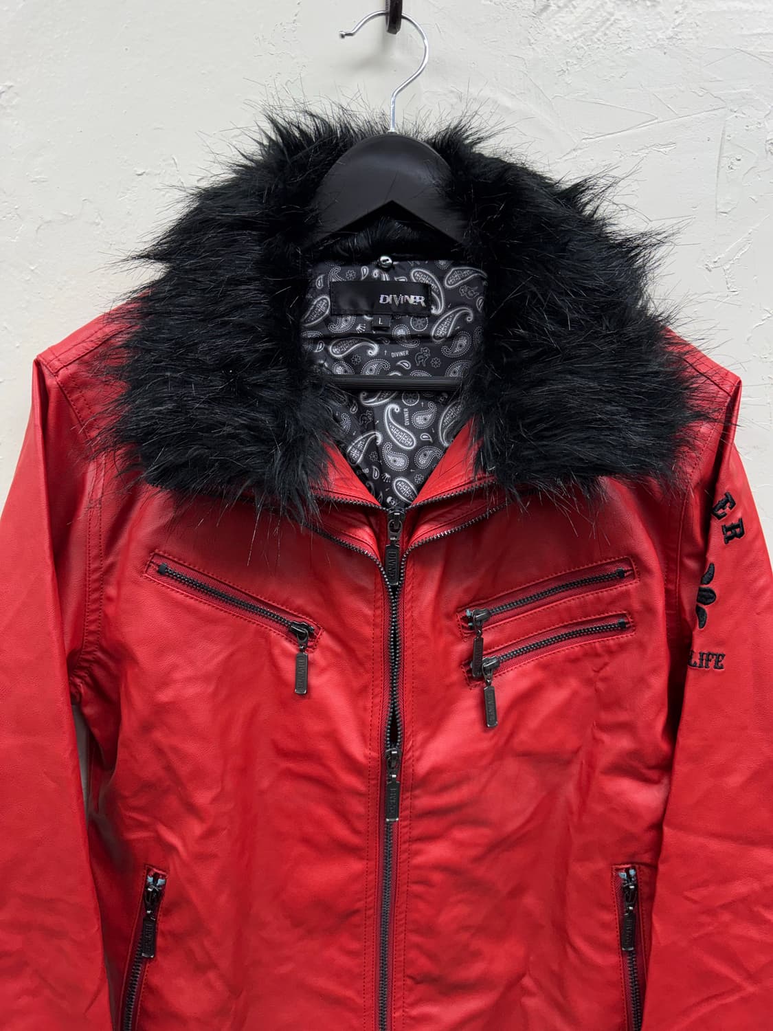 Diviner vkei trimming fur leather jacket 상품이미지4