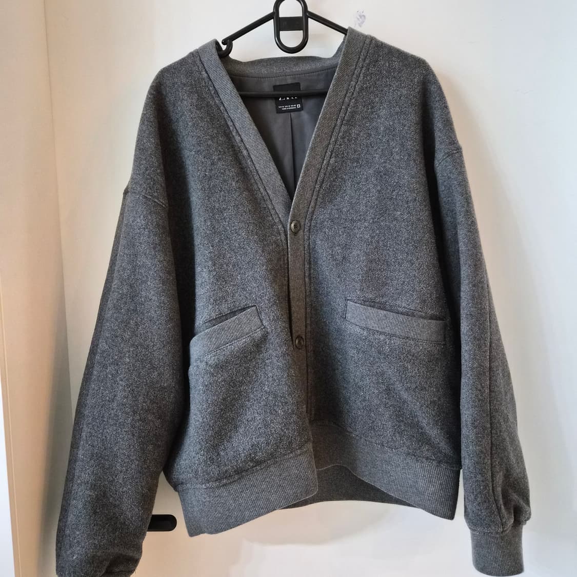 ZARA 남성용 플란넬 카디건 L 사이즈 그레이 상품이미지1