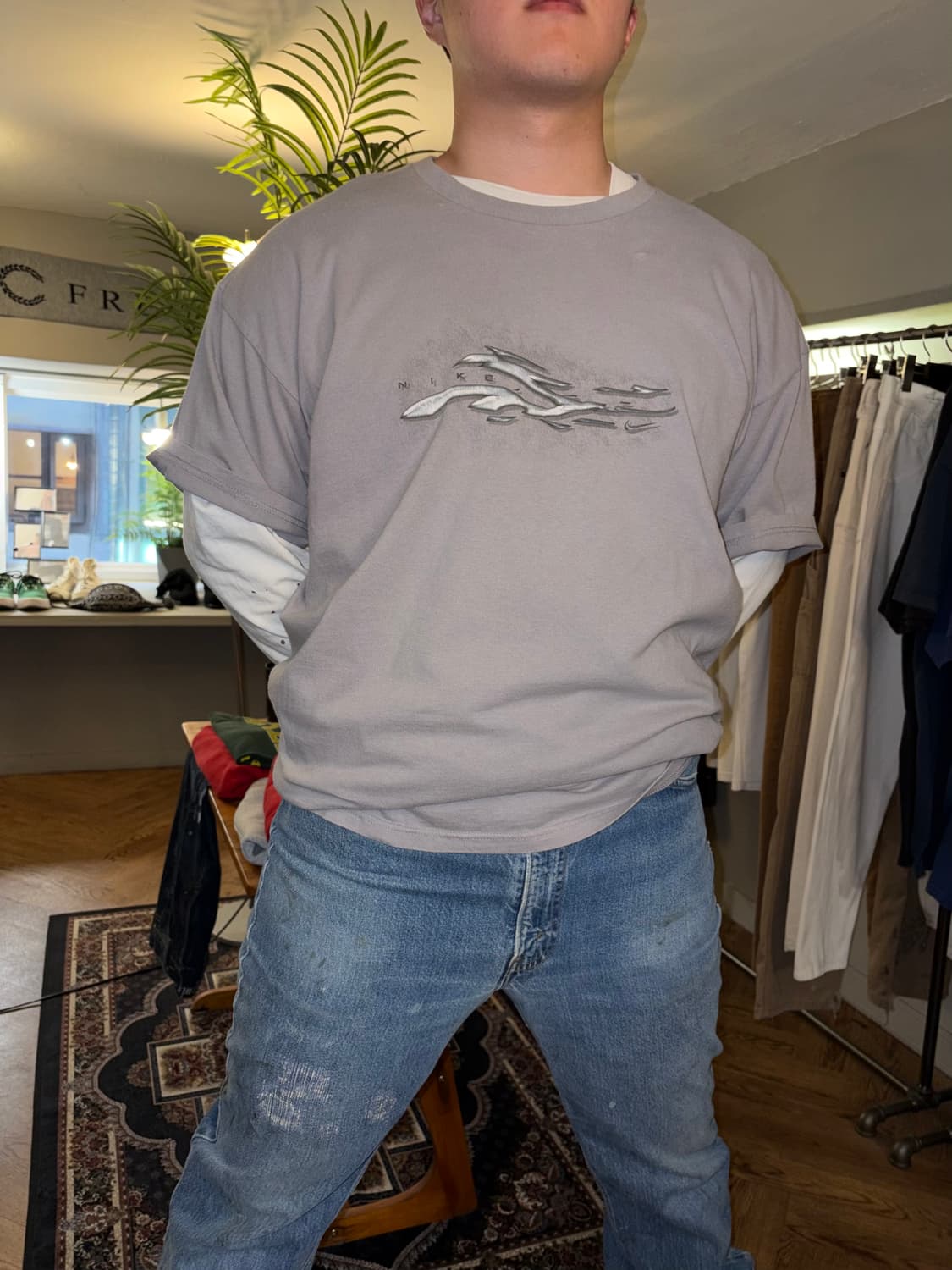 90’s Nike art swoosh logo print T-shirt  상품이미지1