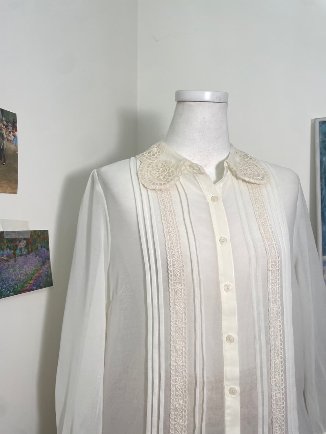 butterivory lace collar chiffon blouse 상품이미지6