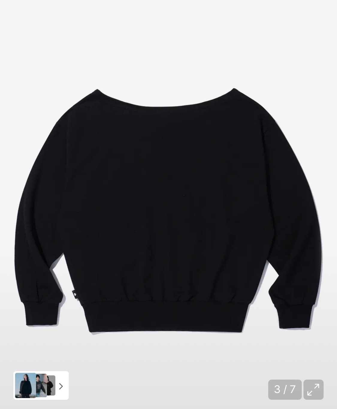 유희 오프숄더 스웻셔츠 블랙 상품이미지3
