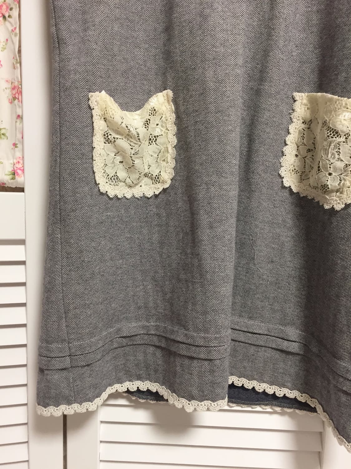 빈티지 엑시즈팜 레이스 반팔 블라우스 상품이미지4