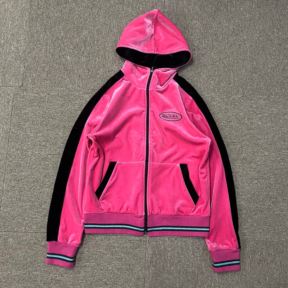  본더치 y2k 벨벳 후드집업 상품이미지3