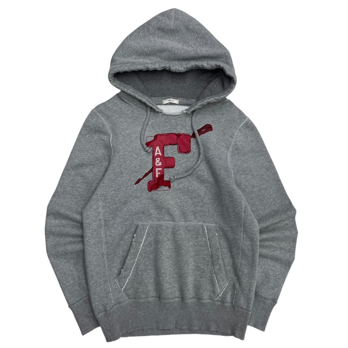 아베크롬비 버건디 패치로고 그레이 후드 M 상품이미지2