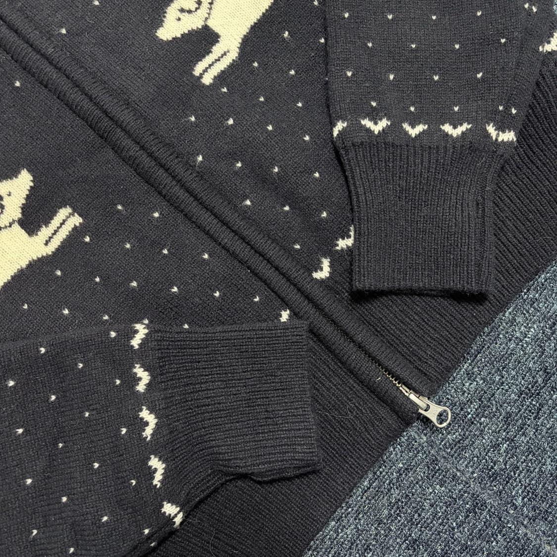 Trwa 보리 울 노르딕 니트 집업 가디건 새상품 상품이미지2