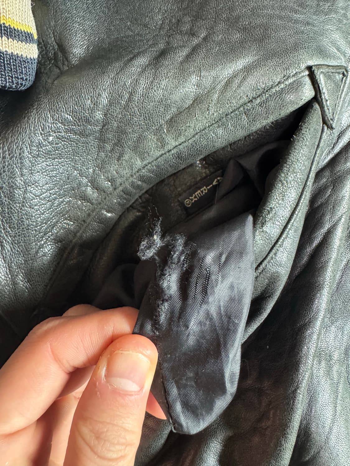 90‘s Avirex 리얼 레더 바시티 자켓 L 상품이미지6