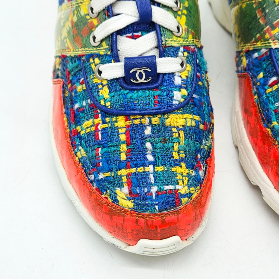  샤넬 우먼스 CC로고 트위드 트레이너 스니커즈 멀티 (36 1/2)  상품이미지4