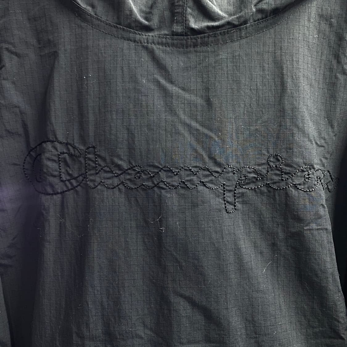 챔피온 자수로고 풀오버 블랙 후드 아노락 B3930 상품이미지3