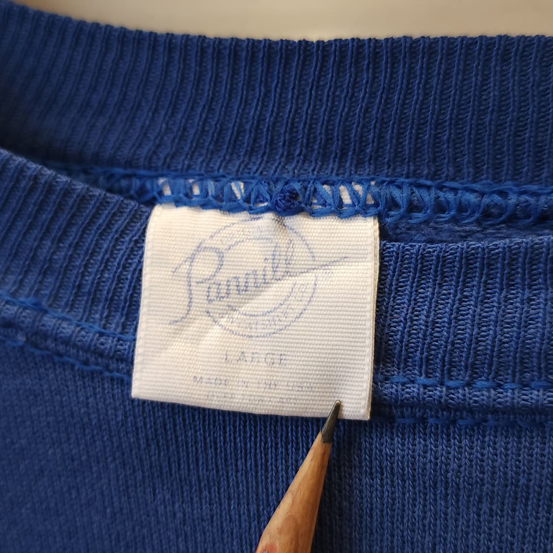 90s pannill 빈티지 스웻셔츠 플레인 스웻셔츠 블루 L 상품이미지4