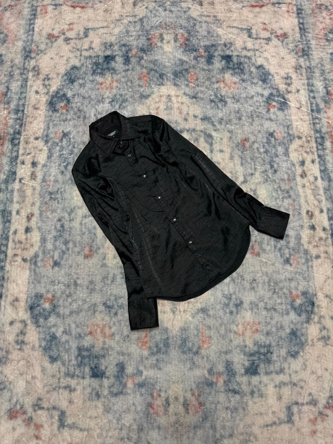 Tornado mart black satin croco western s 상품이미지1