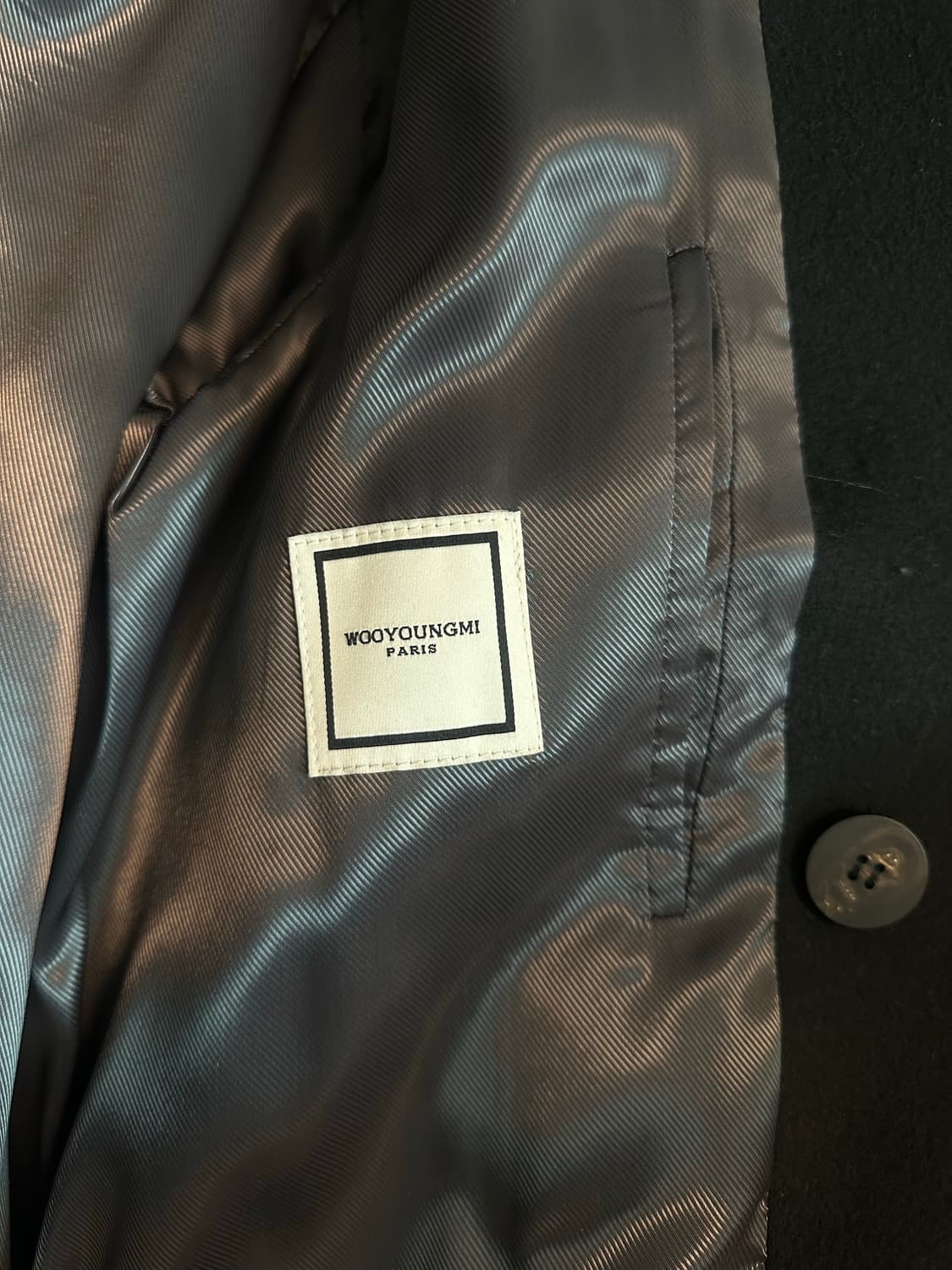 (46, 100정도) 19fw 우영미 숄카라 로브 코트 블랙 상품이미지3