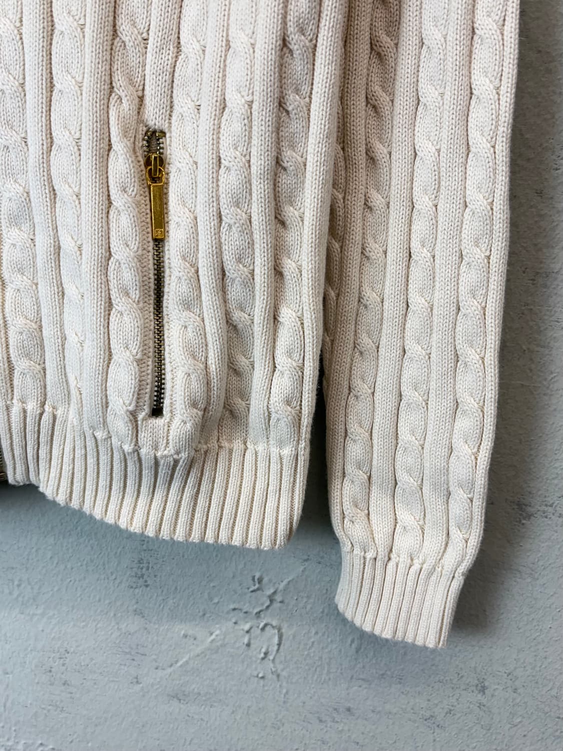 폴로랄프로렌 아이보리 케이블 니트 집업 상품이미지3