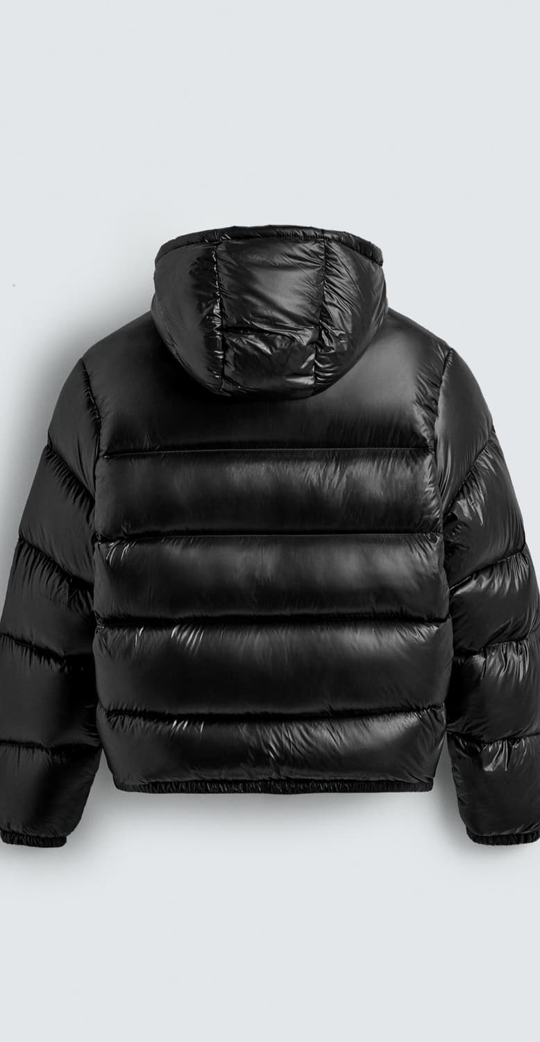 자라 25FW 유광 깃털 워터프루프 패딩 블랙 M 상품이미지4