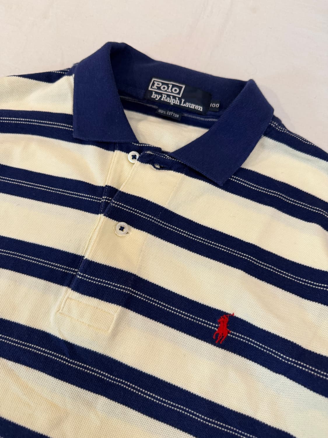 90s 폴로 랄프로렌 롱슬리브 스트라이프 럭비 카라티 상품이미지2