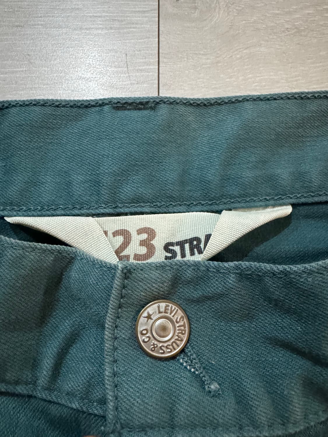 리바이스 523 스트레이트핏 그린 데님 팬츠 상품이미지4