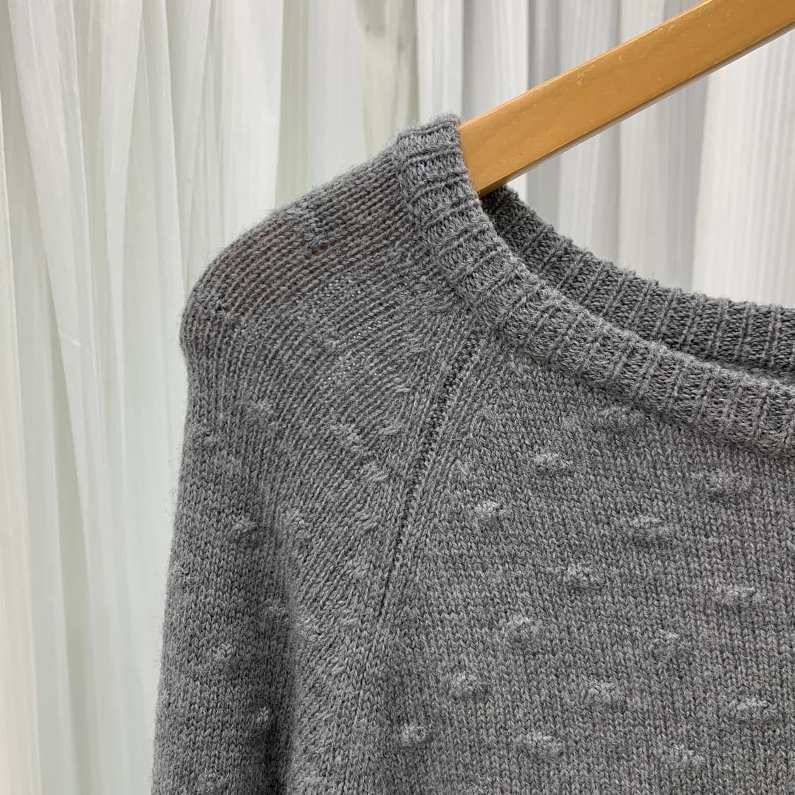 랑방 LANVIN 레이스 배색 보트넥 엠보 니트 1693 상품이미지2