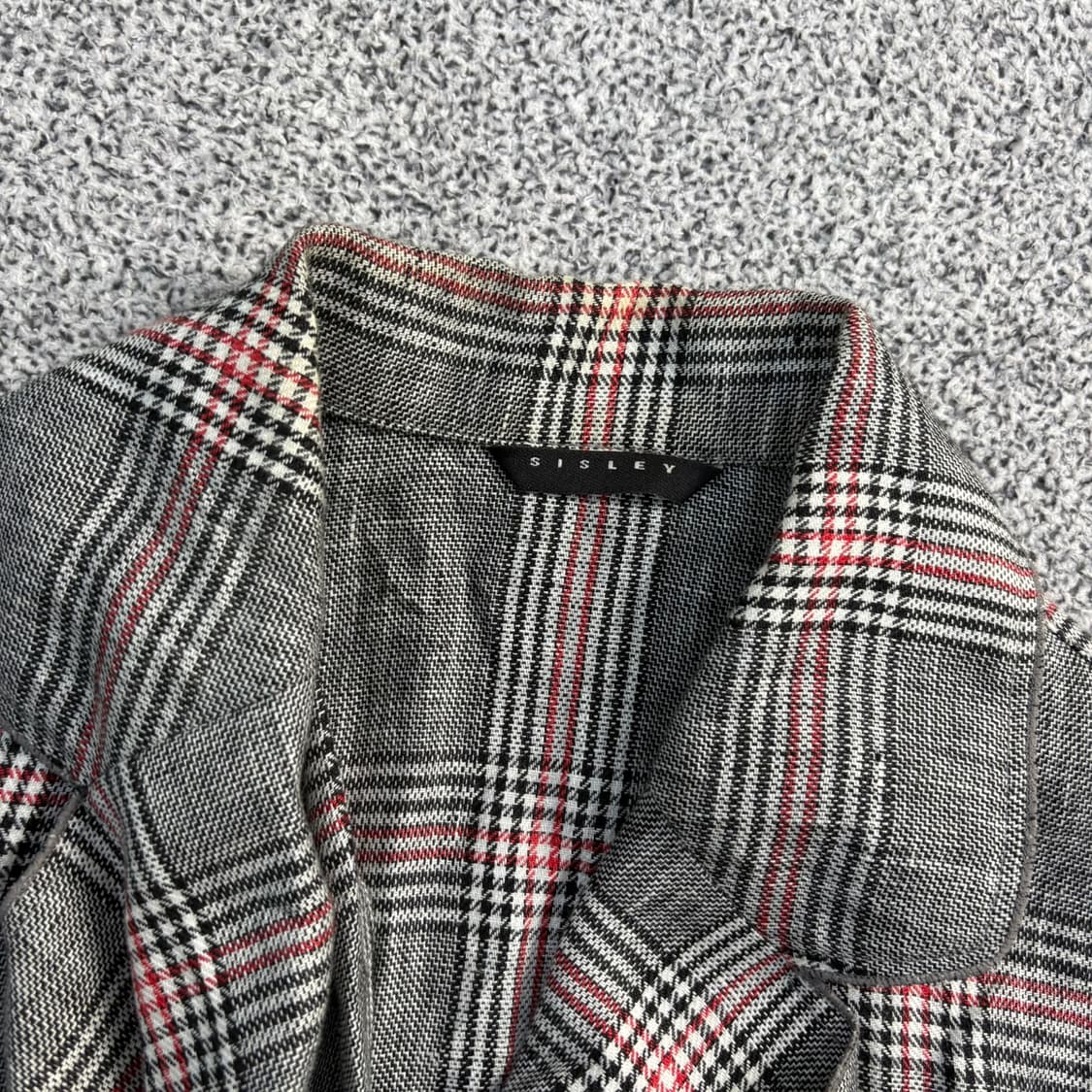 42 시슬리 여성 체크 롱 자켓 가디건 0413J 상품이미지2