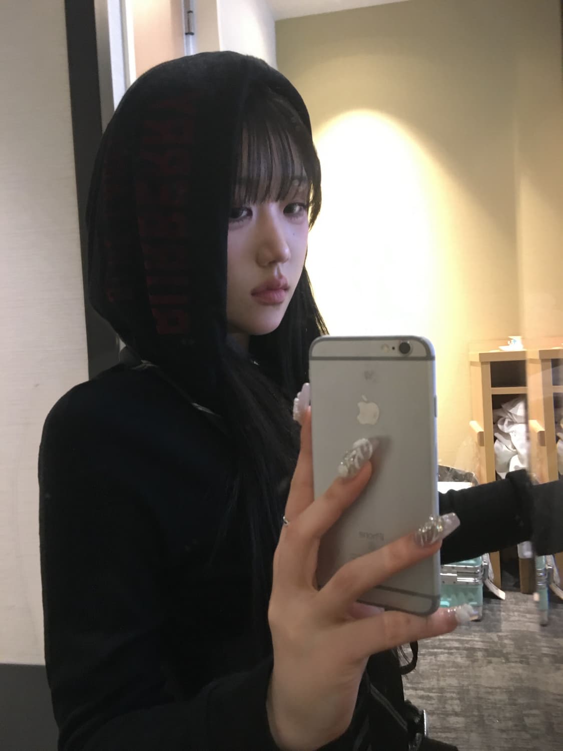 버버리 코르셋 딱붙 그런지 펑크 후드 프린팅 원피스 롱슬리브 상품이미지3