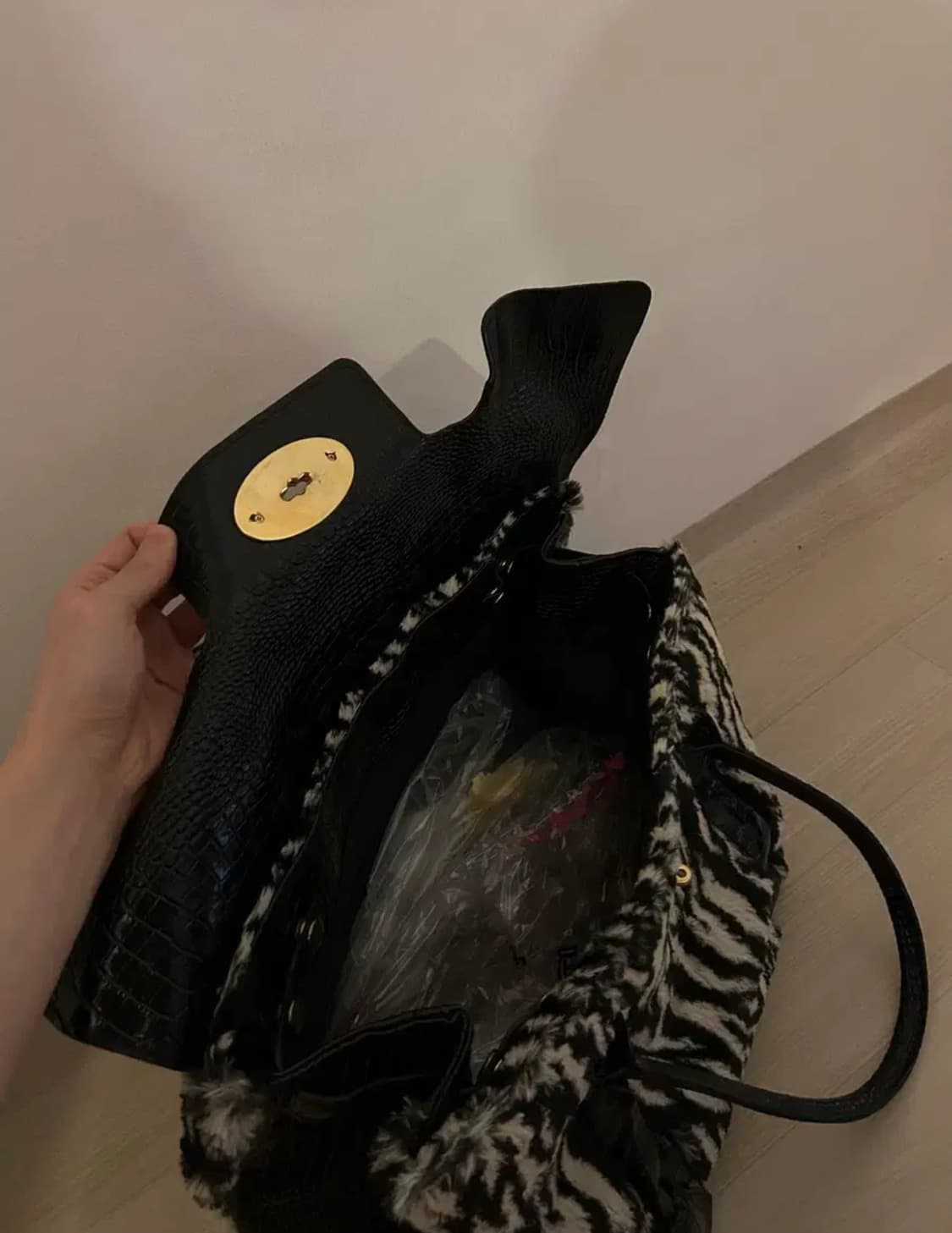 빈티지 Y2K 호피 퍼 토트백 상품이미지3